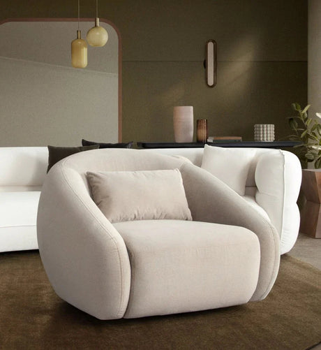 Lena Fawn Fabric Swivel Accent Chair by Diamond Sofa at Eve Furniture