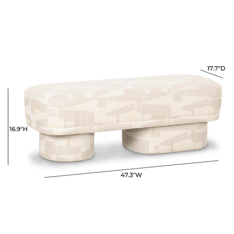 Lena Jacquard Bench by TOV Furniture at Eve Furniture