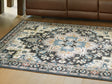 Leningston Black/Cream/Blue Washable Medium Rug by Ashley at Eve Furniture