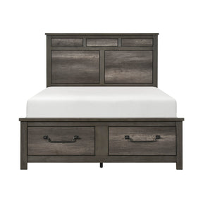 Lenior Gray California King Platform Bed with Footboard Storage by Homelegance at Eve Furniture