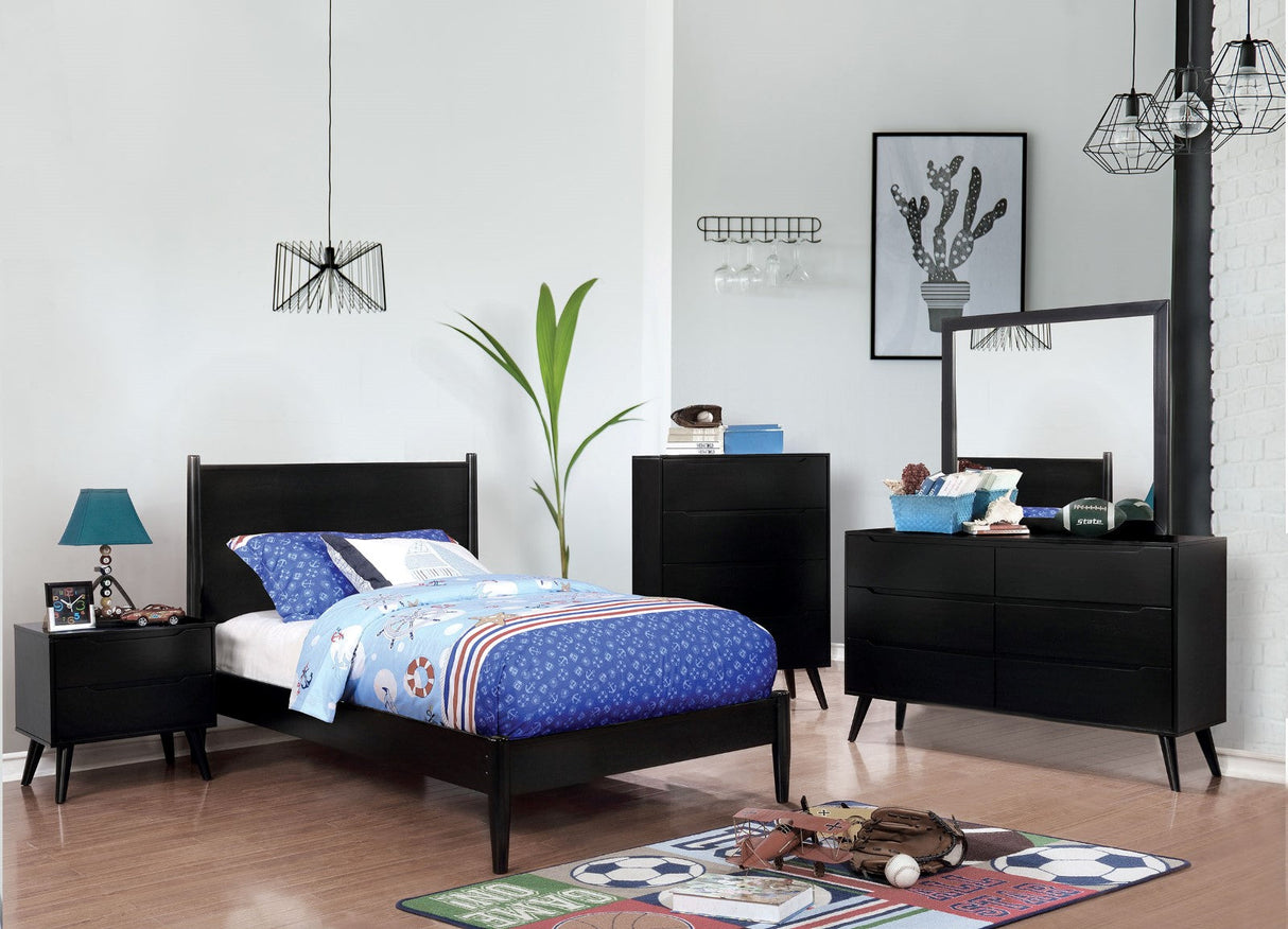 Lennart Black Rectangular Mirror by Furniture of America at Eve Furniture