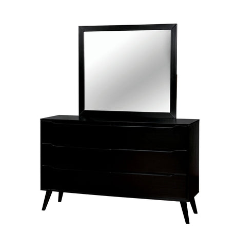 Lennart Black Rectangular Mirror by Furniture of America at Eve Furniture