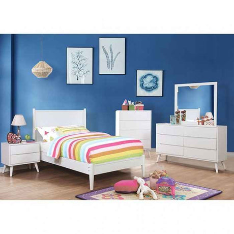 Lennart White 4-Piece Twin Bedroom Set by Furniture of America at Eve Furniture