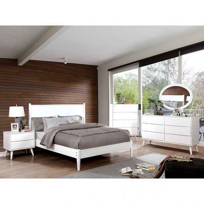 Lennart White 4-Piece Twin Bedroom Set by Furniture of America at Eve Furniture