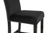 Lennon Black and White Velvet 5-Piece Counter Height Dining Set by Crown Mark at Eve Furniture