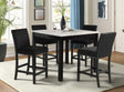 Lennon Black and White Velvet 5-Piece Counter Height Dining Set by Crown Mark at Eve Furniture