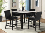 Lennon Black and White Velvet 5-Piece Counter Height Dining Set by Crown Mark at Eve Furniture