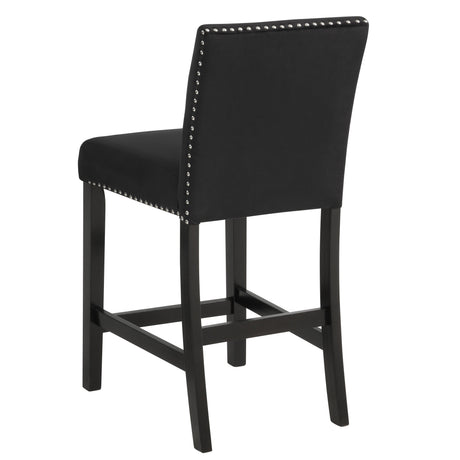 Lennon Black Velvet 5-Piece Counter Height Dining Set by Crown Mark at Eve Furniture