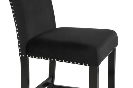Lennon Black Velvet 5-Piece Counter Height Dining Set by Crown Mark at Eve Furniture
