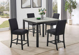Lennon Black/Concrete 5-Piece Counter Height Set by Crown Mark at Eve Furniture