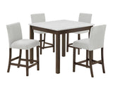 Lennon Gray 5-Piece Counter Height Dining Set by Crown Mark at Eve Furniture