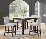 Lennon Gray 5-Piece Counter Height Dining Set by Crown Mark at Eve Furniture
