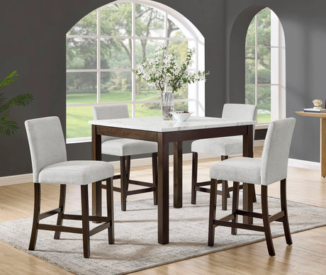 Lennon Gray 5-Piece Counter Height Dining Set by Crown Mark at Eve Furniture