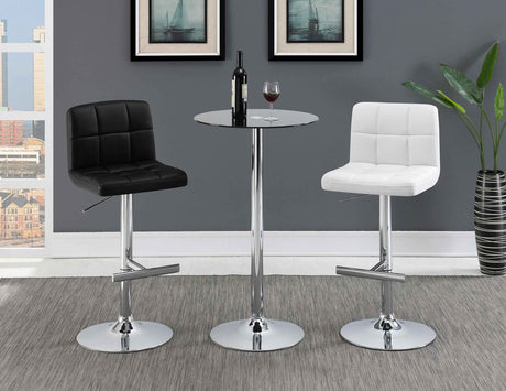Lenny Black Upholstered Adjustable Bar Stool (Set of 2) by Coaster at Eve Furniture