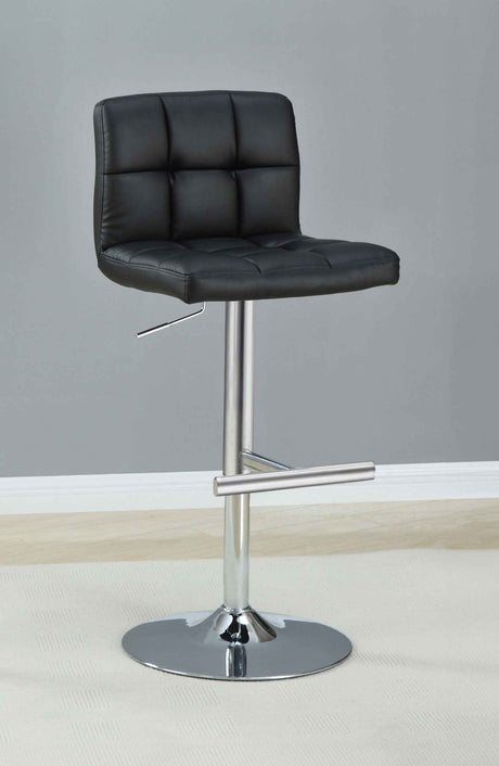 Lenny Black Upholstered Adjustable Bar Stool (Set of 2) by Coaster at Eve Furniture
