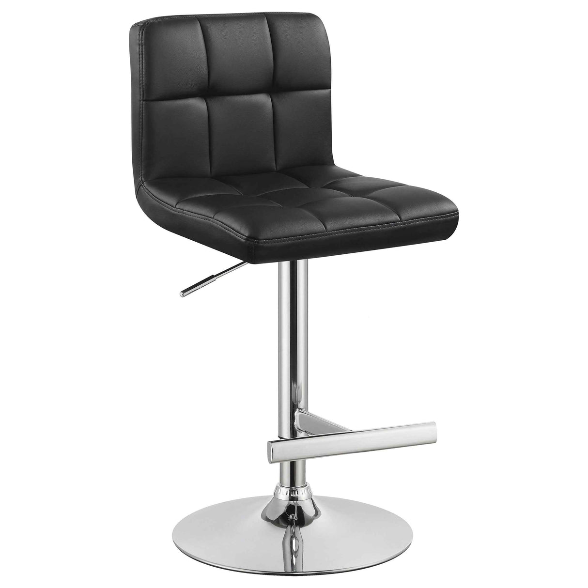 Lenny Black Upholstered Adjustable Bar Stool (Set of 2) by Coaster at Eve Furniture
