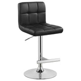 Lenny Black Upholstered Adjustable Bar Stool (Set of 2) by Coaster at Eve Furniture