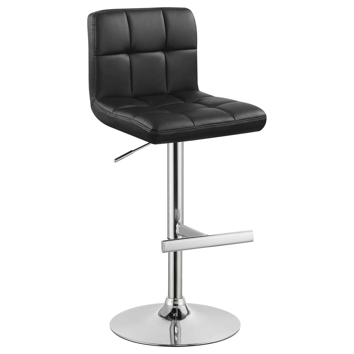 Lenny Black Upholstered Adjustable Bar Stool (Set of 2) by Coaster at Eve Furniture