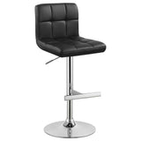 Lenny Black Upholstered Adjustable Bar Stool (Set of 2) by Coaster at Eve Furniture