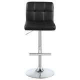 Lenny Black Upholstered Adjustable Bar Stool (Set of 2) by Coaster at Eve Furniture