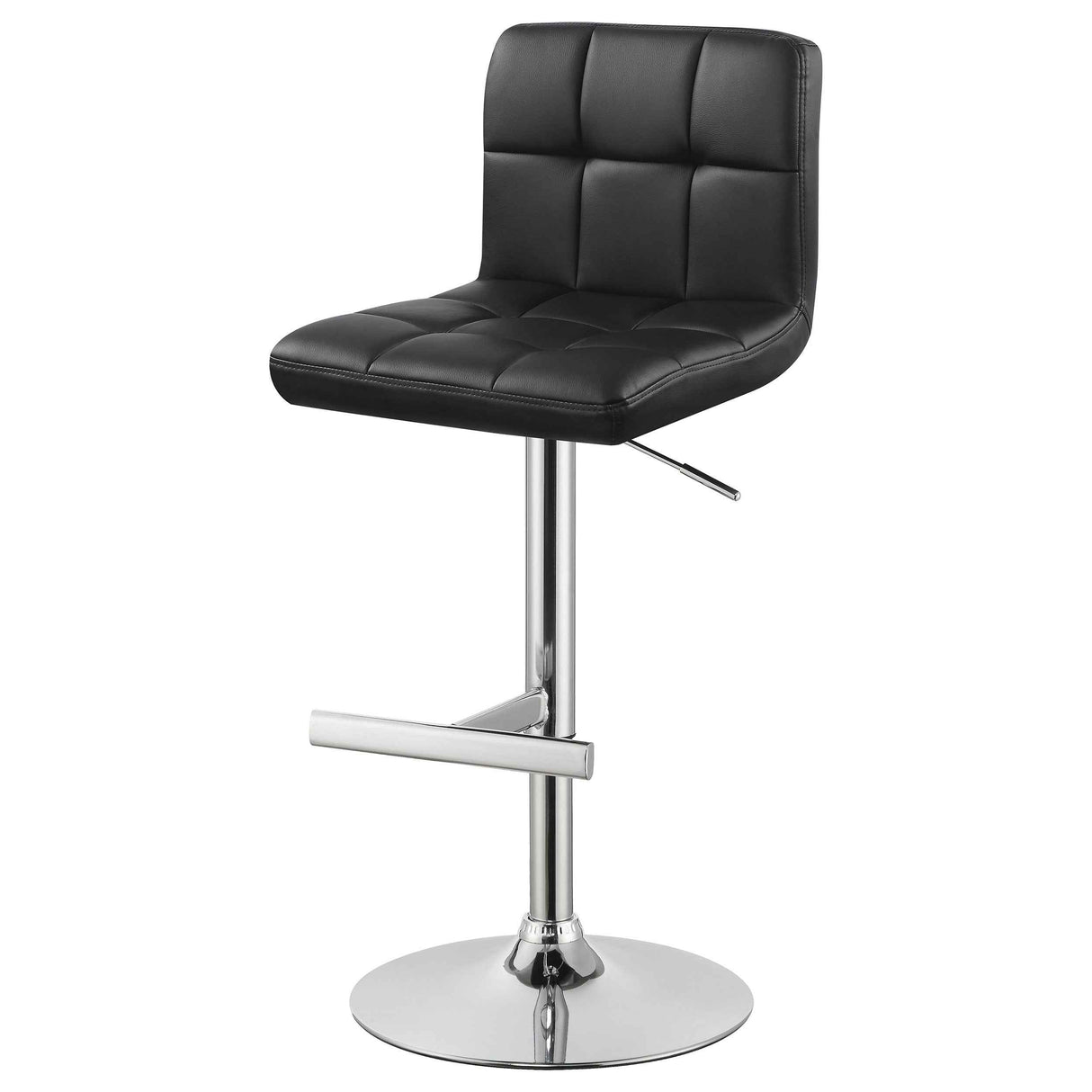 Lenny Black Upholstered Adjustable Bar Stool (Set of 2) by Coaster at Eve Furniture