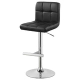Lenny Black Upholstered Adjustable Bar Stool (Set of 2) by Coaster at Eve Furniture