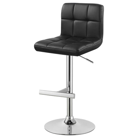 Lenny Black Upholstered Adjustable Bar Stool (Set of 2) by Coaster at Eve Furniture