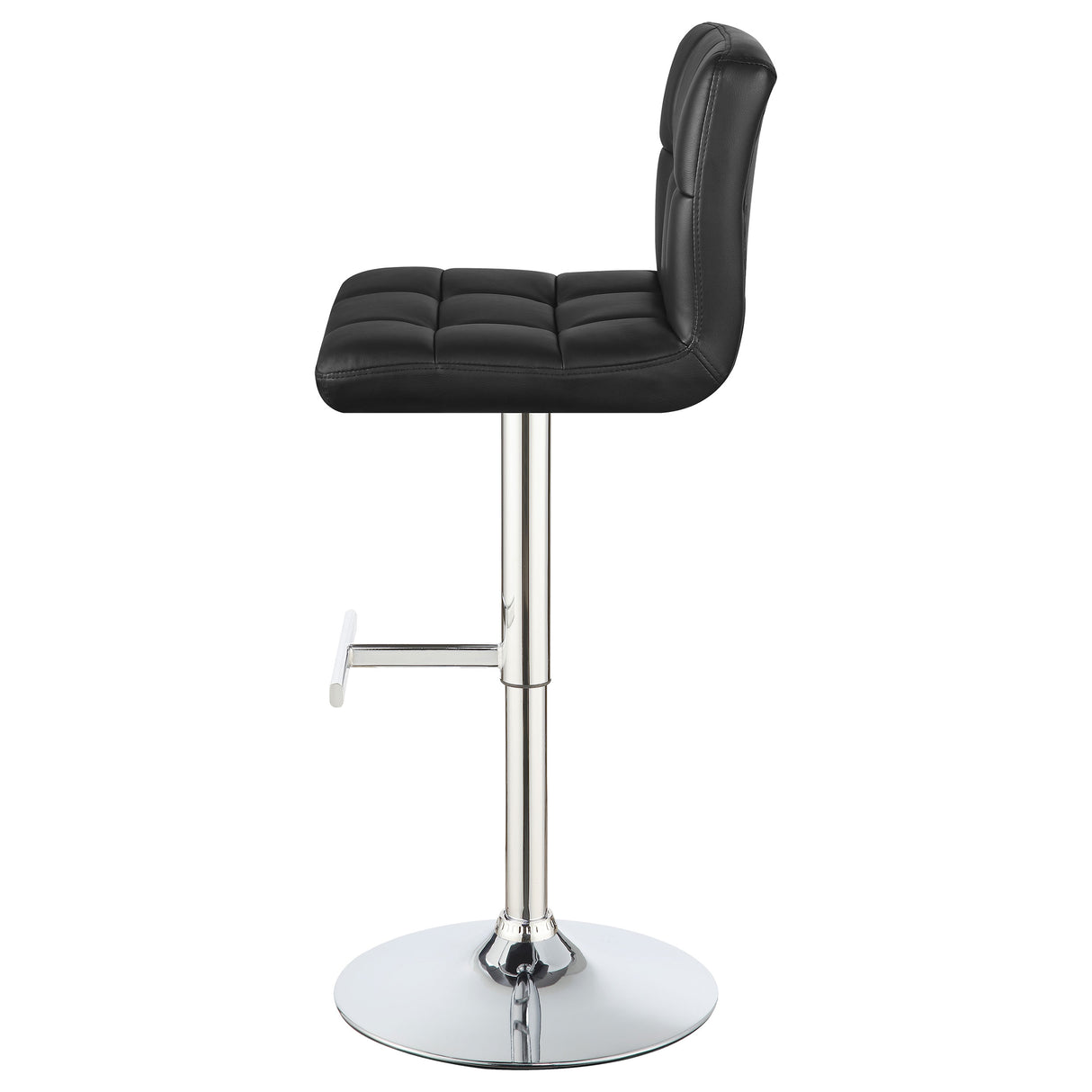 Lenny Black Upholstered Adjustable Bar Stool (Set of 2) by Coaster at Eve Furniture