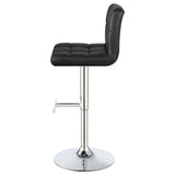 Lenny Black Upholstered Adjustable Bar Stool (Set of 2) by Coaster at Eve Furniture