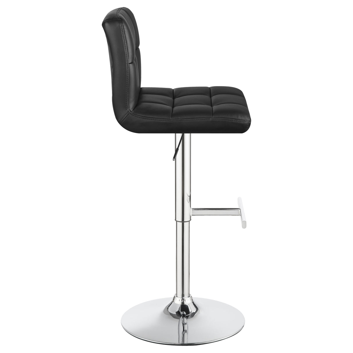 Lenny Black Upholstered Adjustable Bar Stool (Set of 2) by Coaster at Eve Furniture