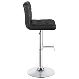 Lenny Black Upholstered Adjustable Bar Stool (Set of 2) by Coaster at Eve Furniture