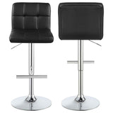 Lenny Black Upholstered Adjustable Bar Stool (Set of 2) by Coaster at Eve Furniture