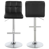 Lenny Chrome and Black Adjustable Height Bar Stools, Set of 2 by Coaster at Eve Furniture