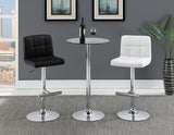 Lenny Chrome/White Adjustable Height Bar Stools, Set of 2 by Coaster at Eve Furniture