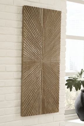 Lenora Distressed Brown Wall Decor by Ashley at Eve Furniture