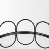 Lenore Round Metal/Mirror Tray Black (Set of 2) by Mercana at Eve Furniture