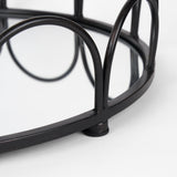 Lenore Round Metal/Mirror Tray Black (Set of 2) by Mercana at Eve Furniture
