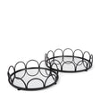 Lenore Round Metal/Mirror Tray Black (Set of 2) by Mercana at Eve Furniture