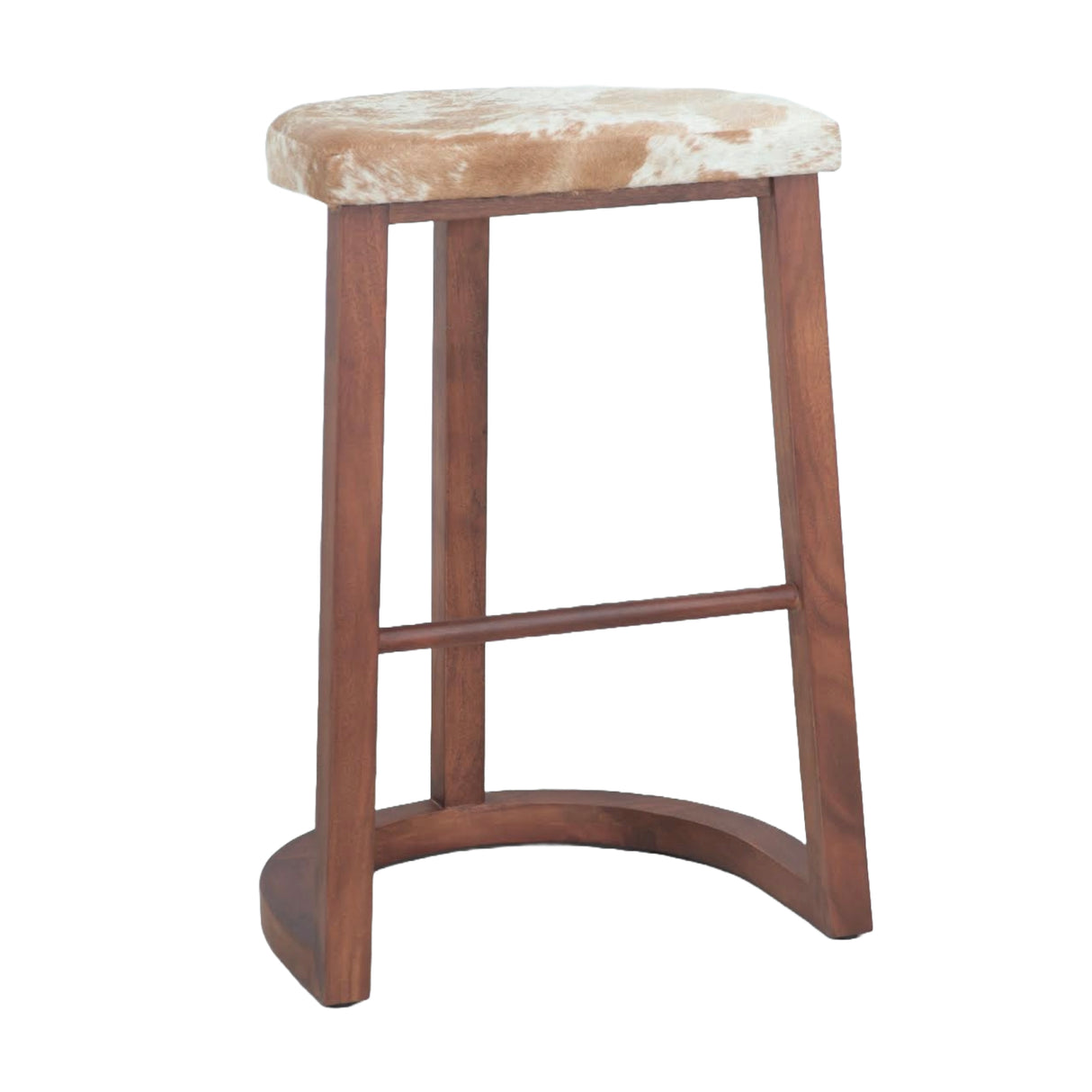 Lenox 17" Counter Stool in Brown Hair on Hide and Walnut