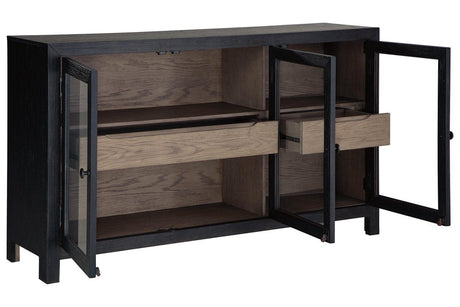 Lenston Black/Gray Accent Cabinet by Ashley at Eve Furniture