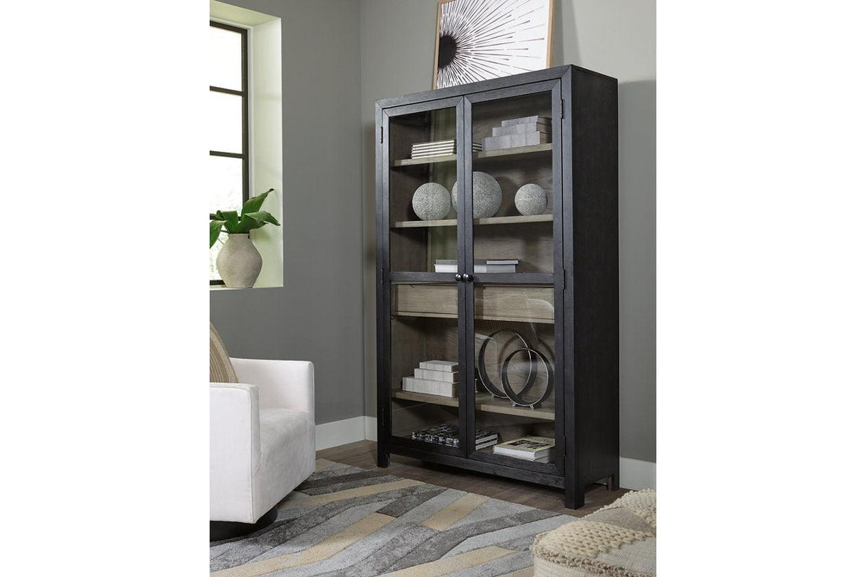 Lenston Black/Gray Accent Cabinet by Ashley at Eve Furniture