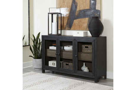 Lenston Black/Gray Accent Cabinet by Ashley at Eve Furniture