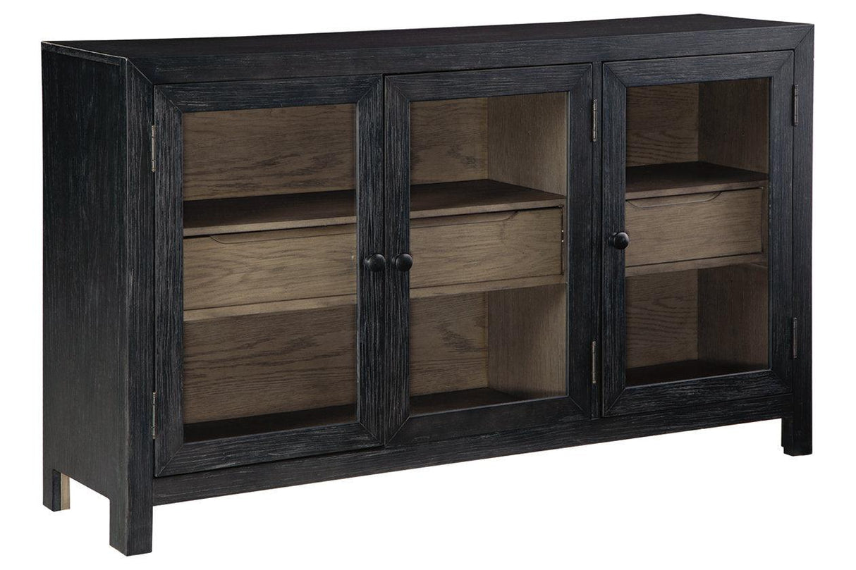 Lenston Black/Gray Accent Cabinet by Ashley at Eve Furniture