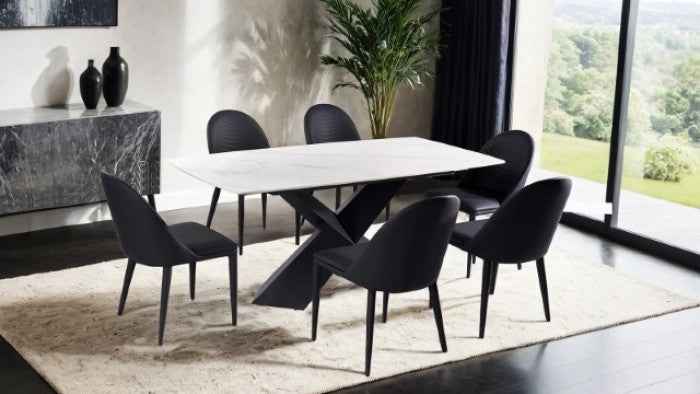 Lenvik Black/White 7-Piece Dining Room Set