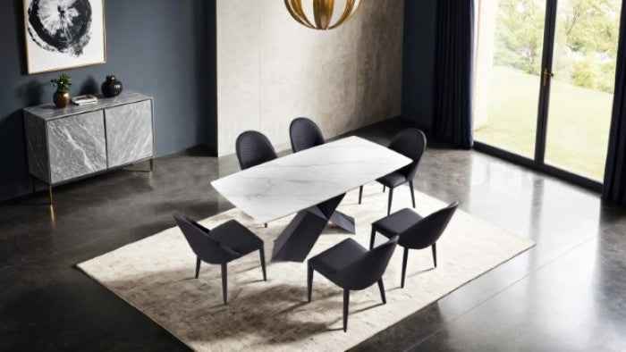 Lenvik Black/White 7-Piece Dining Room Set