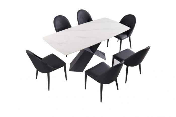 Lenvik Black/White 7-Piece Dining Room Set