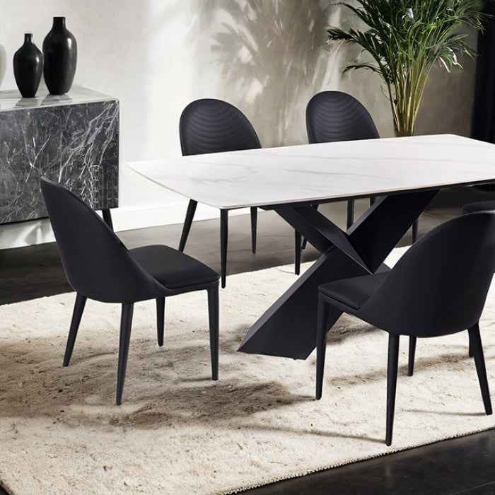 Lenvik Black/White 7-Piece Dining Room Set