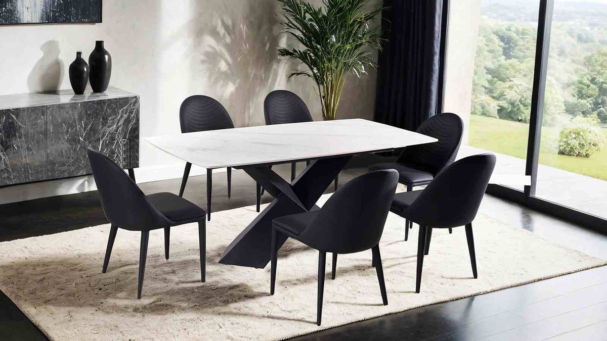 Lenvik Black/White Dining Table by Furniture of America at Eve Furniture