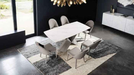 Lenvik Brown/White 7-Piece Dining Room Set by Furniture of America at Eve Furniture