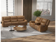 Leolinus Brown Leather Sofa & Loveseat by Furniture of America at Eve Furniture